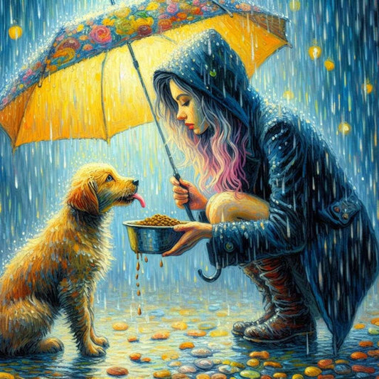 Raining Cat and Dog | Diamond Painting