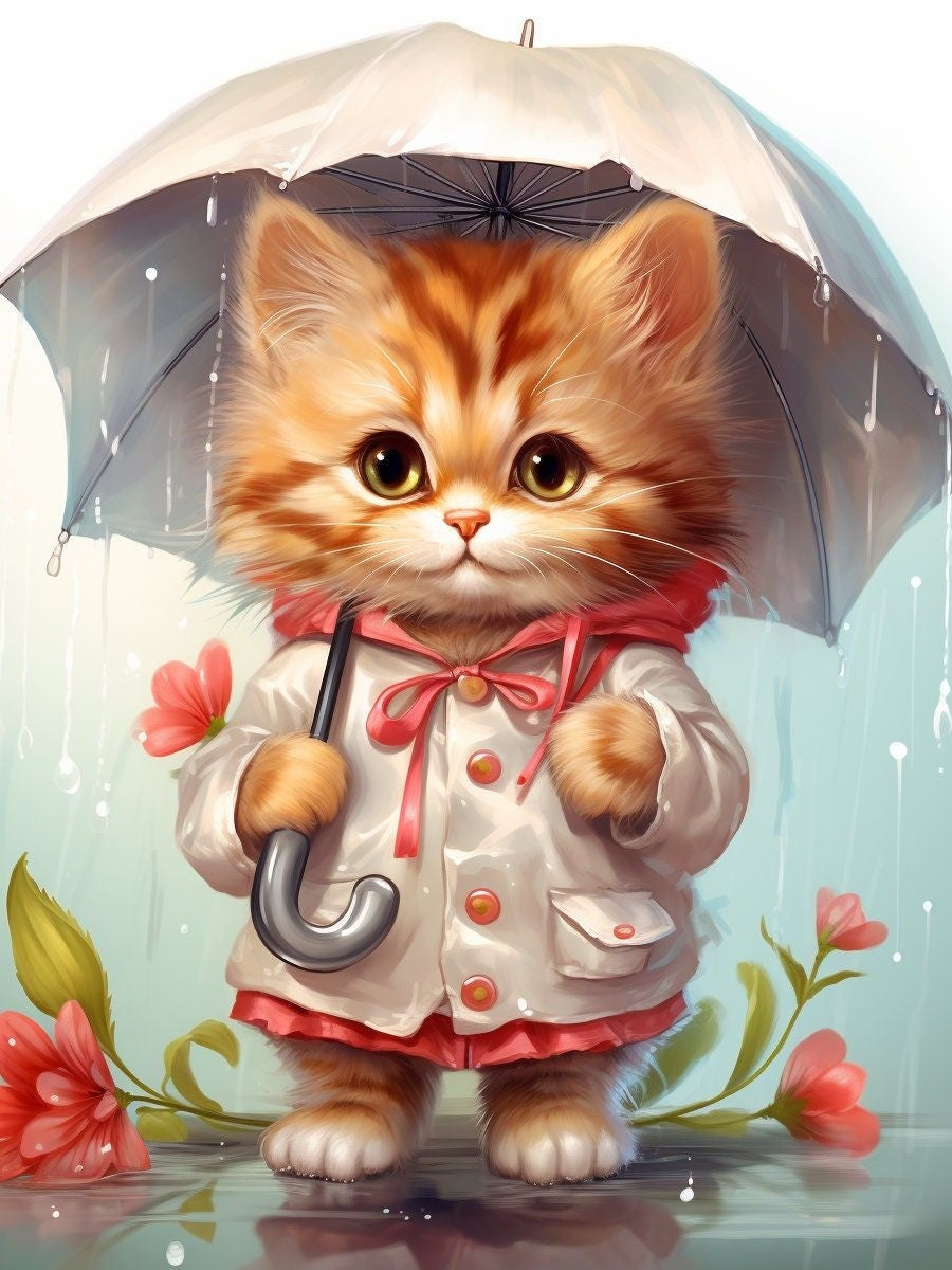 Raining Cat and Dog | Diamond Painting