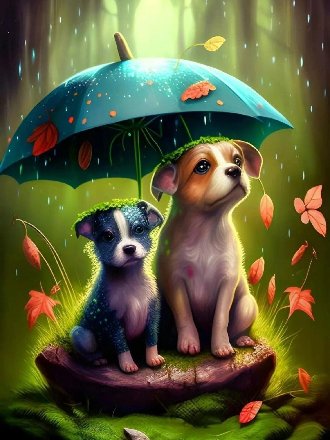 Raining Cat and Dog | Diamond Painting