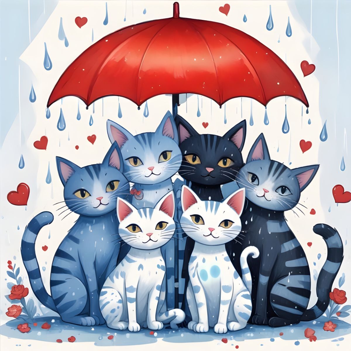 Raining Cat and Dog | Diamond Painting