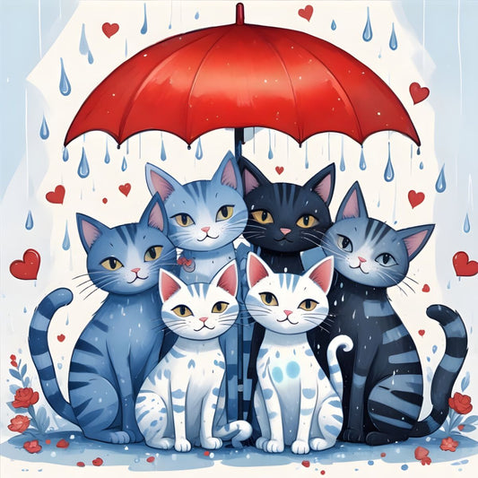 Raining Cat and Dog | Diamond Painting