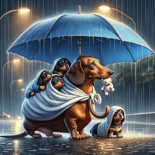 Raining Cat and Dog | Diamond Painting