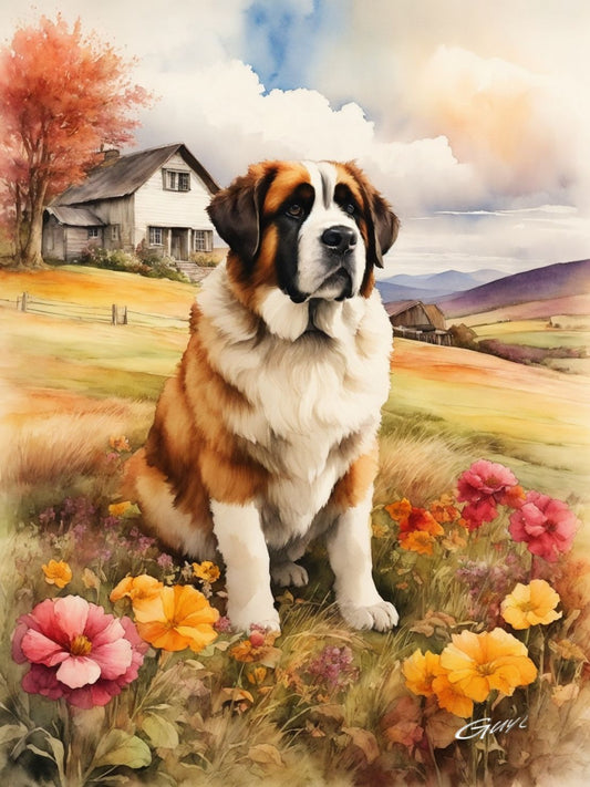 Saint Bernard Dog | Diamond Painting