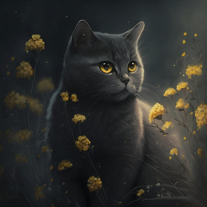 Black Midnight Cat | Diamond Painting