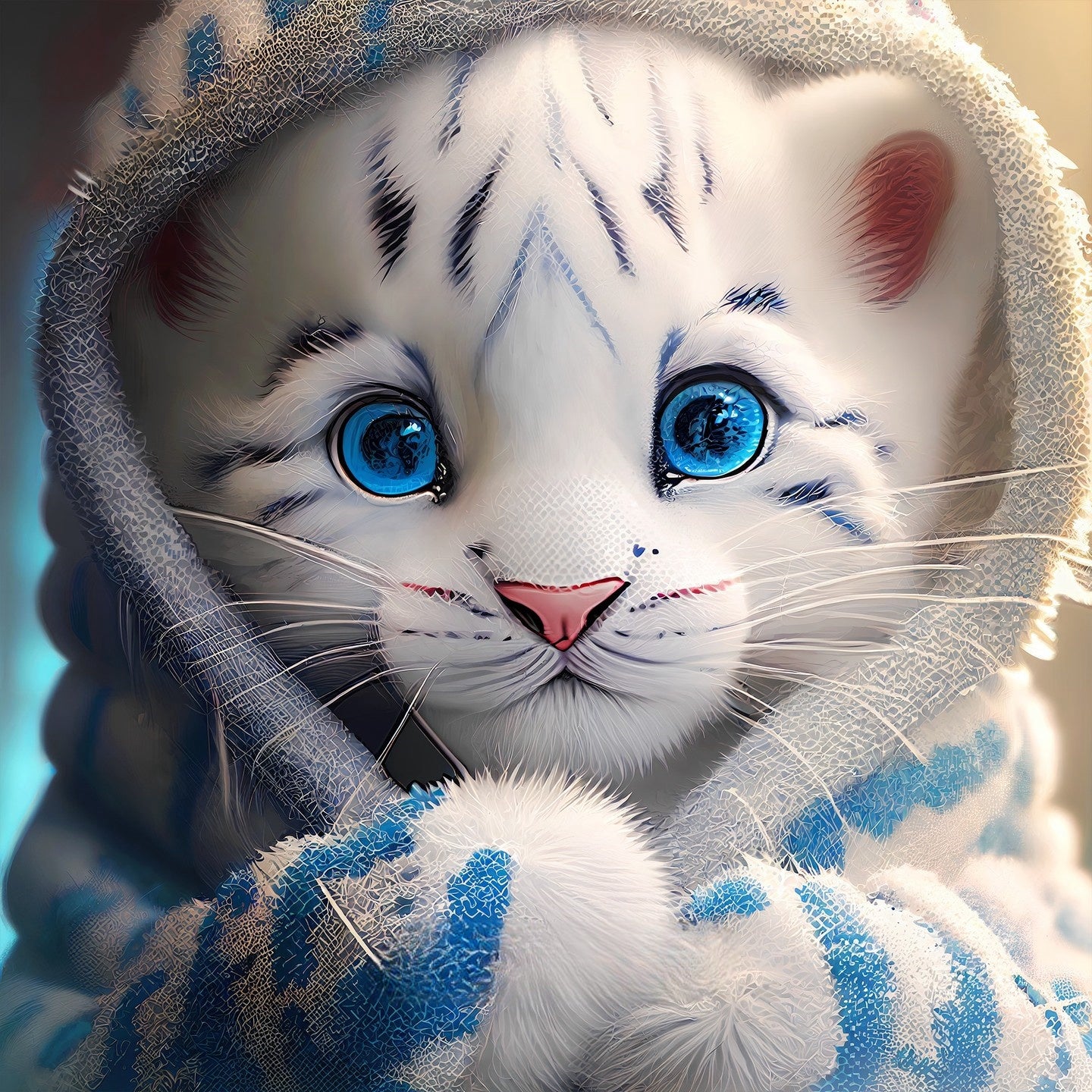 White Tiger Blue Eyes | Diamond Painting