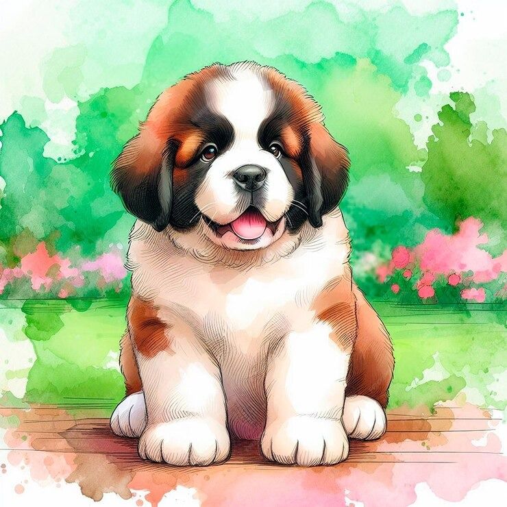 Saint Bernard Dog | Diamond Painting
