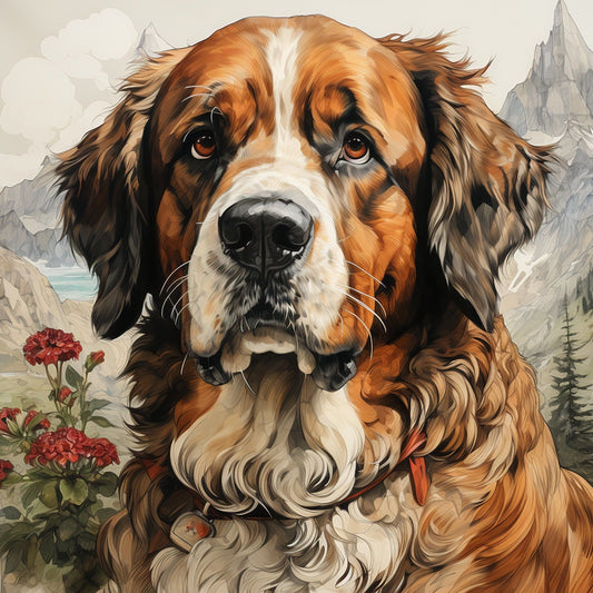 Saint Bernard Dog | Diamond Painting