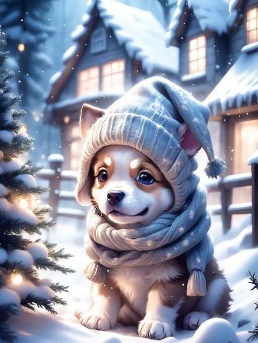 Christmas Dog | Diamond Painting