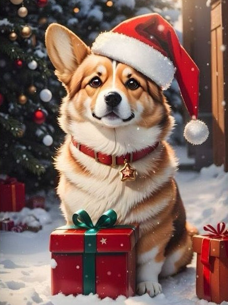 Christmas Dog | Diamond Painting