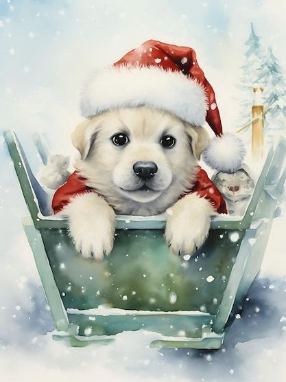 Christmas Dog | Diamond Painting