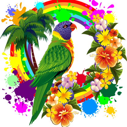 Rainbow Parrots | Diamond Painting