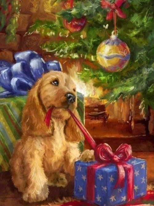 Christmas Dog | Diamond Painting