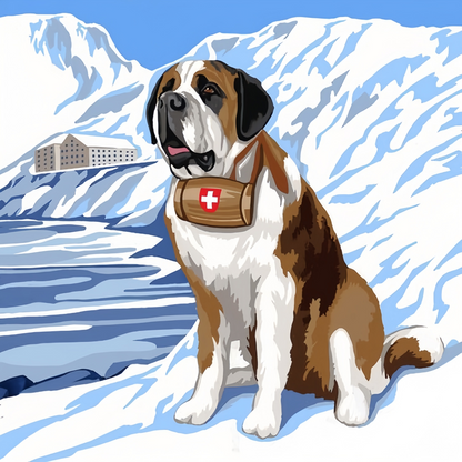 Saint Bernard Dog | Diamond Painting