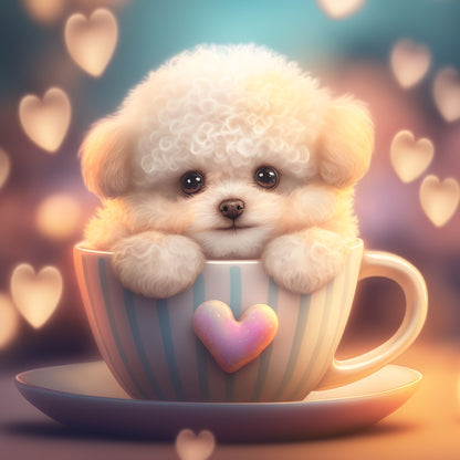 Dog Poodle Bichon Frise | Diamond Painting