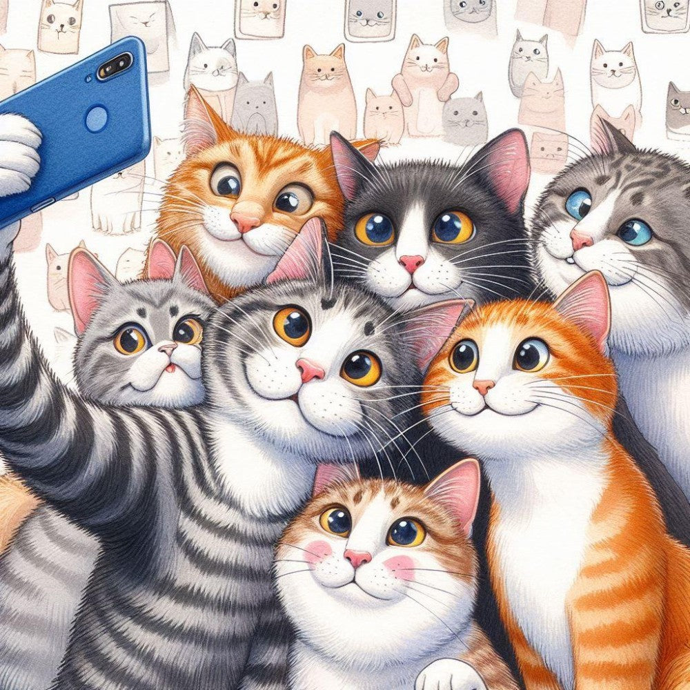 Cat Selfie | Diamond Painting