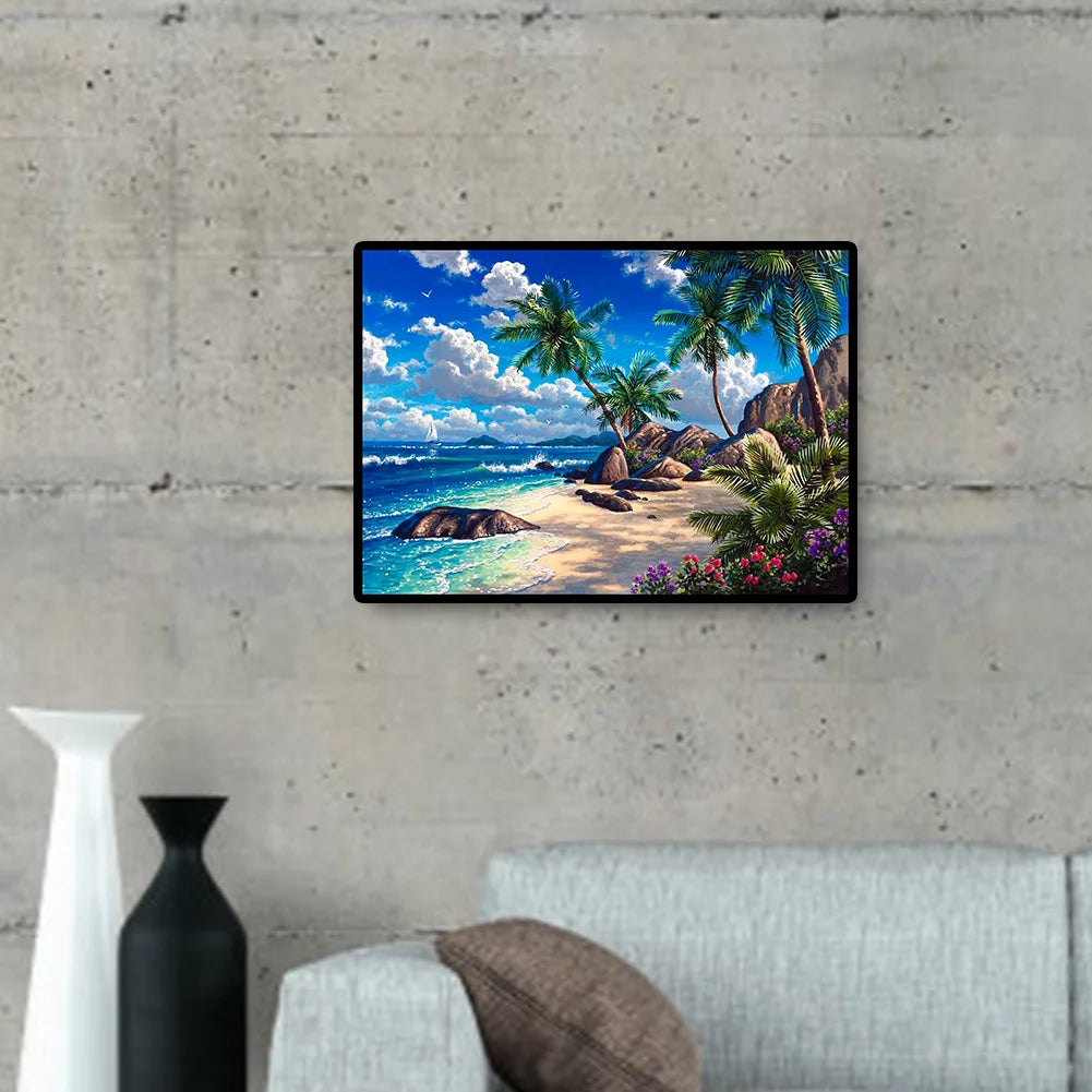 Blue Sea And Beach | Diamond Painting