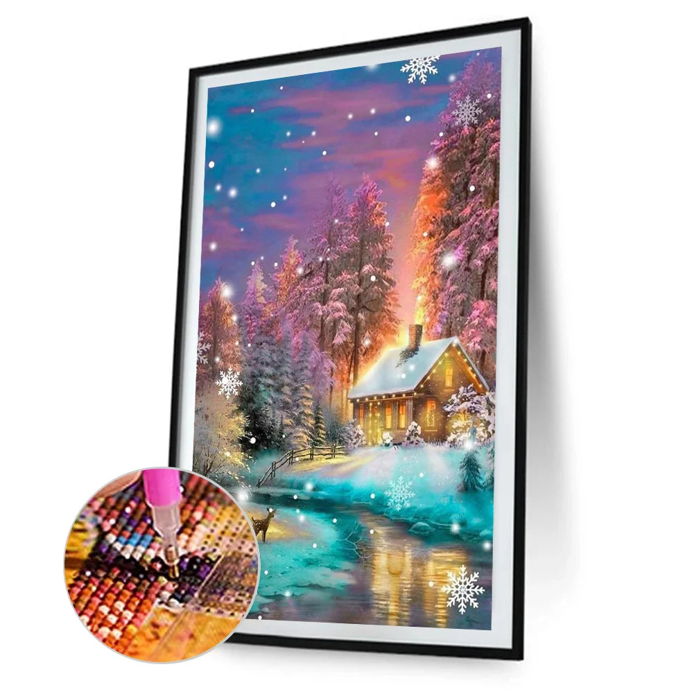 House With Snow Scene | Diamond Painting