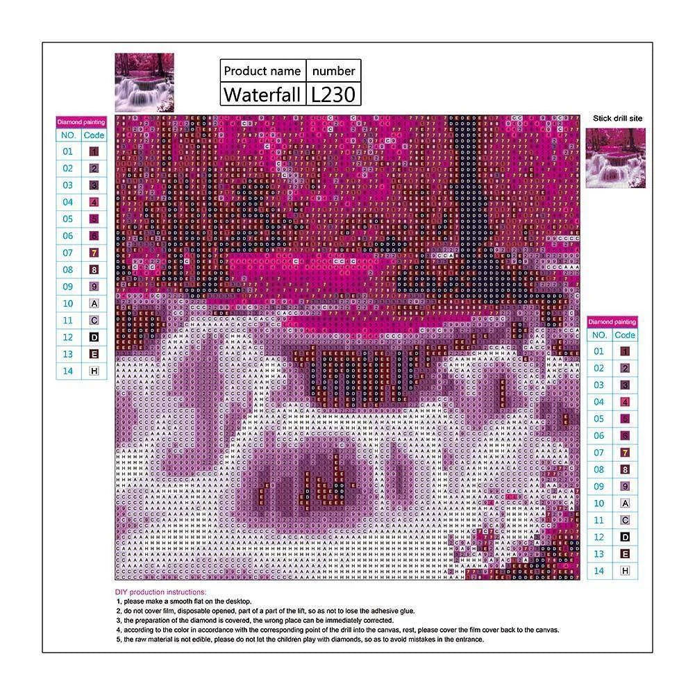Pink Waterfall | Diamond Painting
