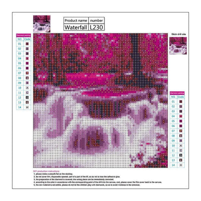 Pink Waterfall | Diamond Painting
