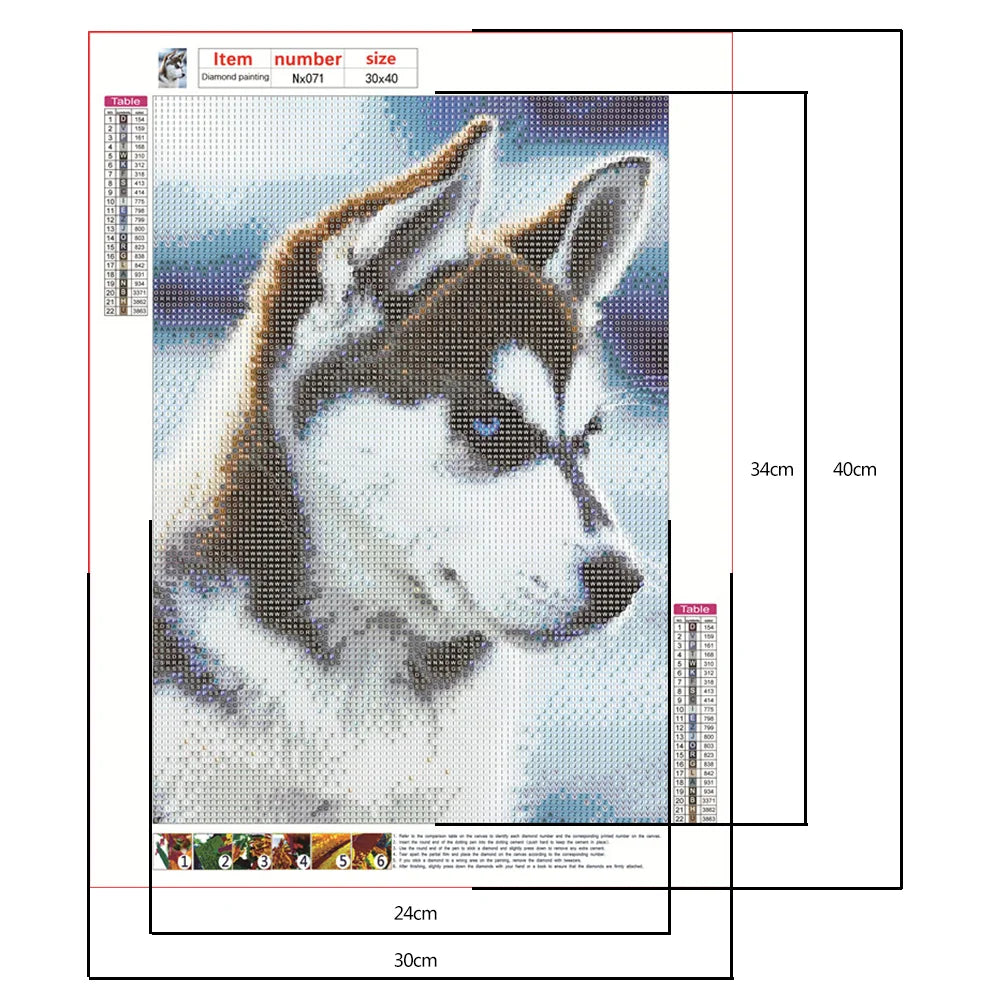 White Dog Husky | Diamond Painting