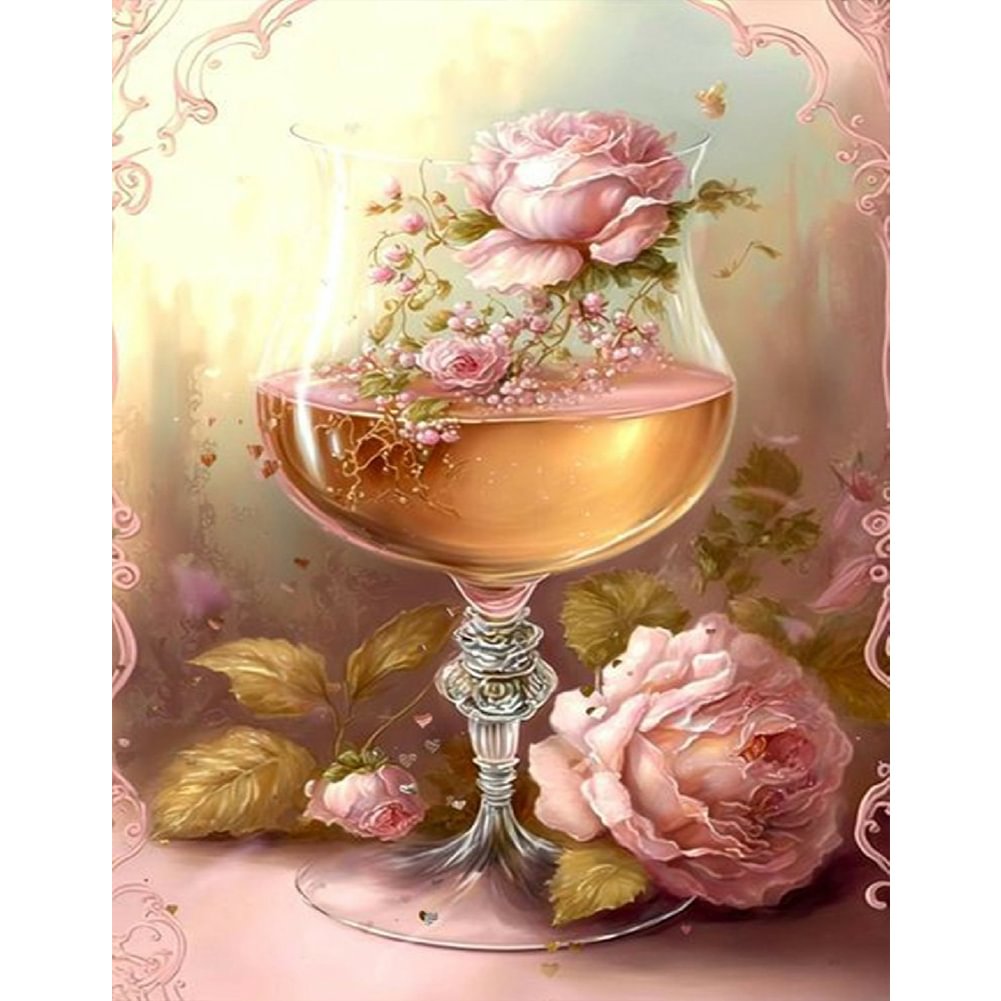 Wine Glass Flower | Diamond Painting