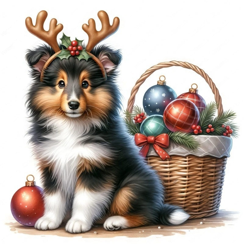 Christmas Dog | Diamond Painting