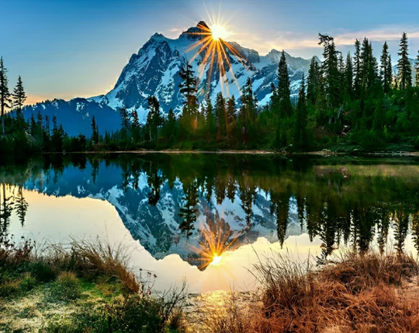 Sun Shining On The Mountain | Diamond Painting