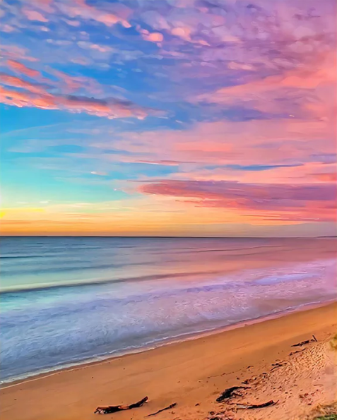 Colorful Sky On The Beach | Diamond Painting