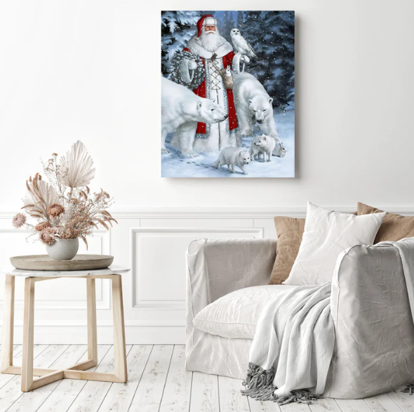 Santa Claus Polar Bear Christmas | Diamond Painting