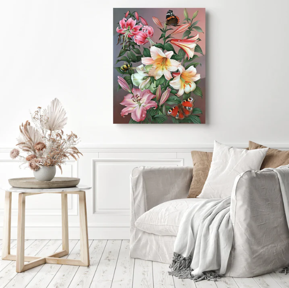 Flower And Butterfly | Diamond Painting