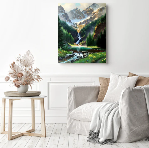 Rocky Mountain Waterfall | Diamond Painting