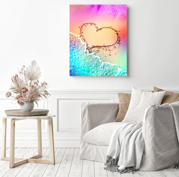 Beautiful Heart On The Beach | Diamond Painting