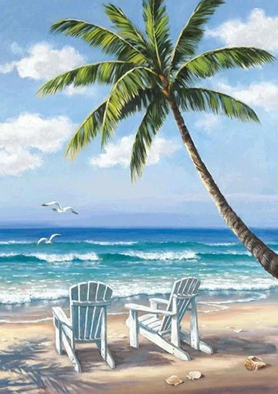 Coconut Trees At The Seaside | Diamond Painting