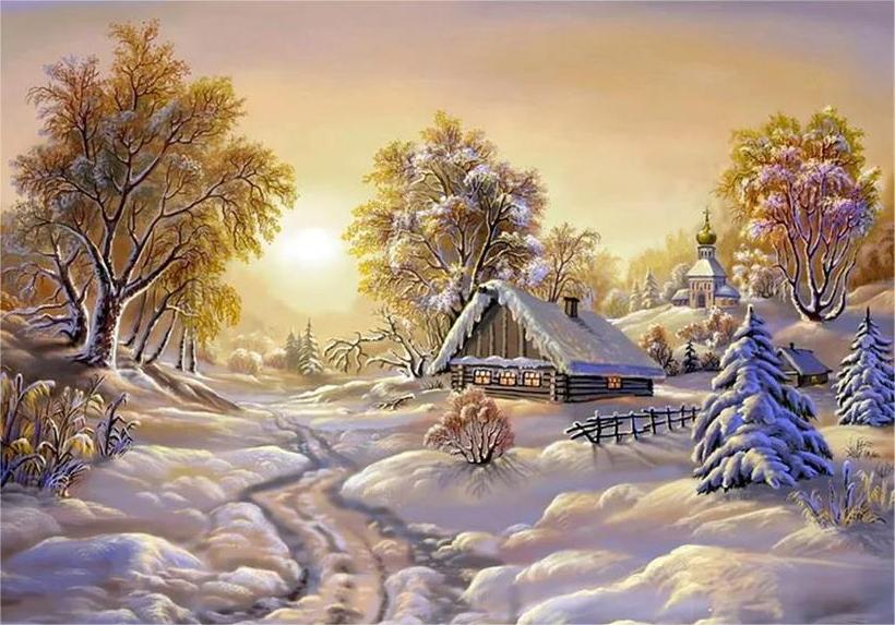 Snowy Landscape | Diamond Painting