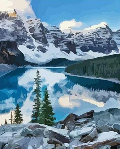 Snowy Mountain Lake | Diamond Painting