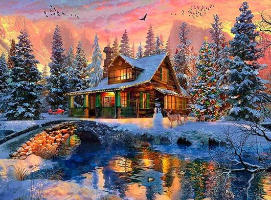 Christmas Snow Cabin | Diamond Painting