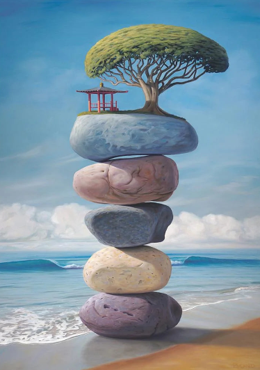 Tree On Stone | Diamond Painting