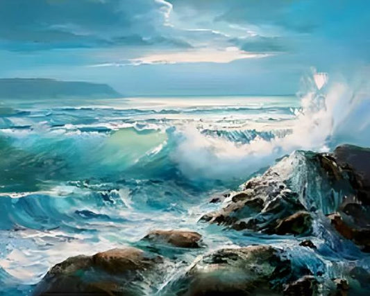 Waves Crashing On Rocks | Diamond Painting