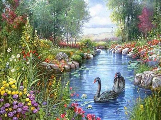 Beautiful Swan | Diamond Painting