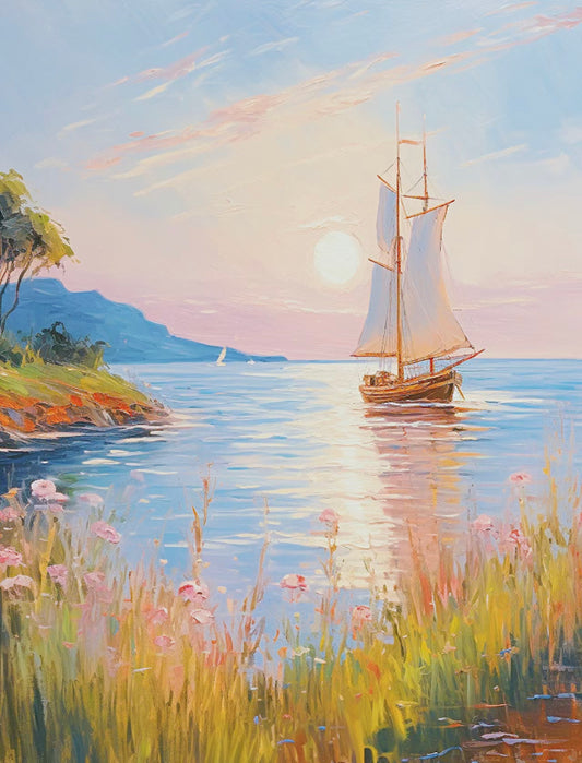 Sailboat And Sunset | Diamond Painting