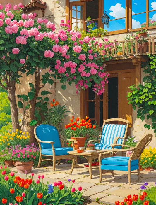 Courtyard With Garden | Diamond Painting