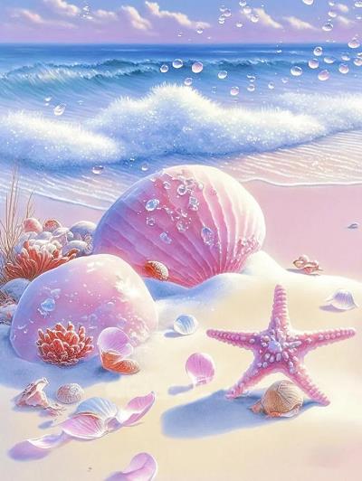 Pink Shells And Starfish | Diamond Painting