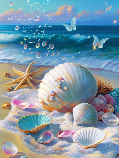 Shells On The Beach | Diamond Painting