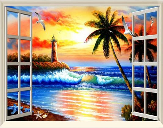 Sea View Outside The Window  | Diamond Painting