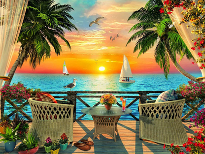 Enjoy The View From The Balcony | Diamond Painting
