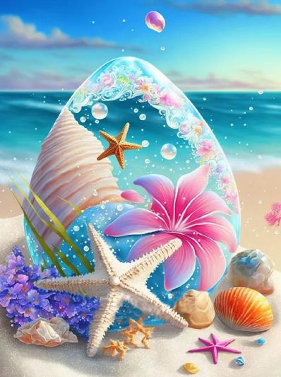 Starfish In Water Drops | Diamond Painting