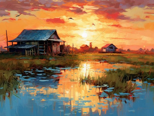 Sunset In The Countryside | Diamond Painting