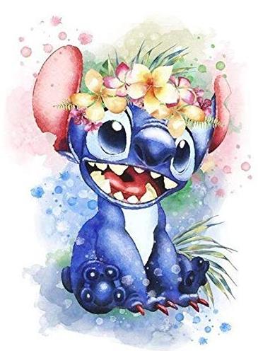 Stitch Wears Flowers | Diamond Painting