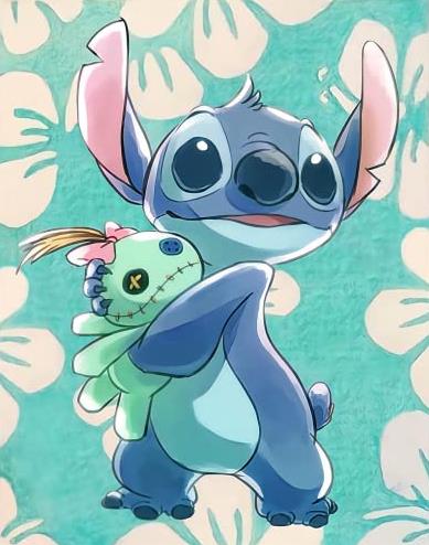 Stitch Holding A Doll | Diamond Painting