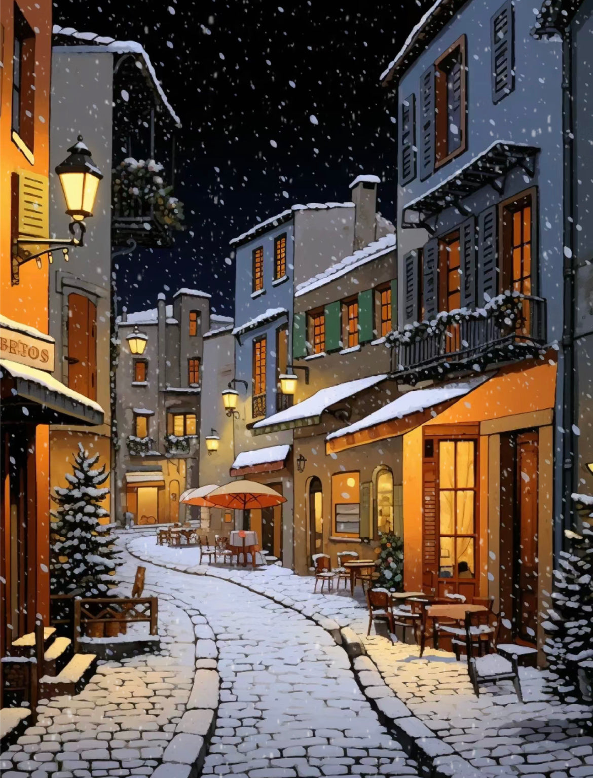 Snowy Night | Diamond Painting